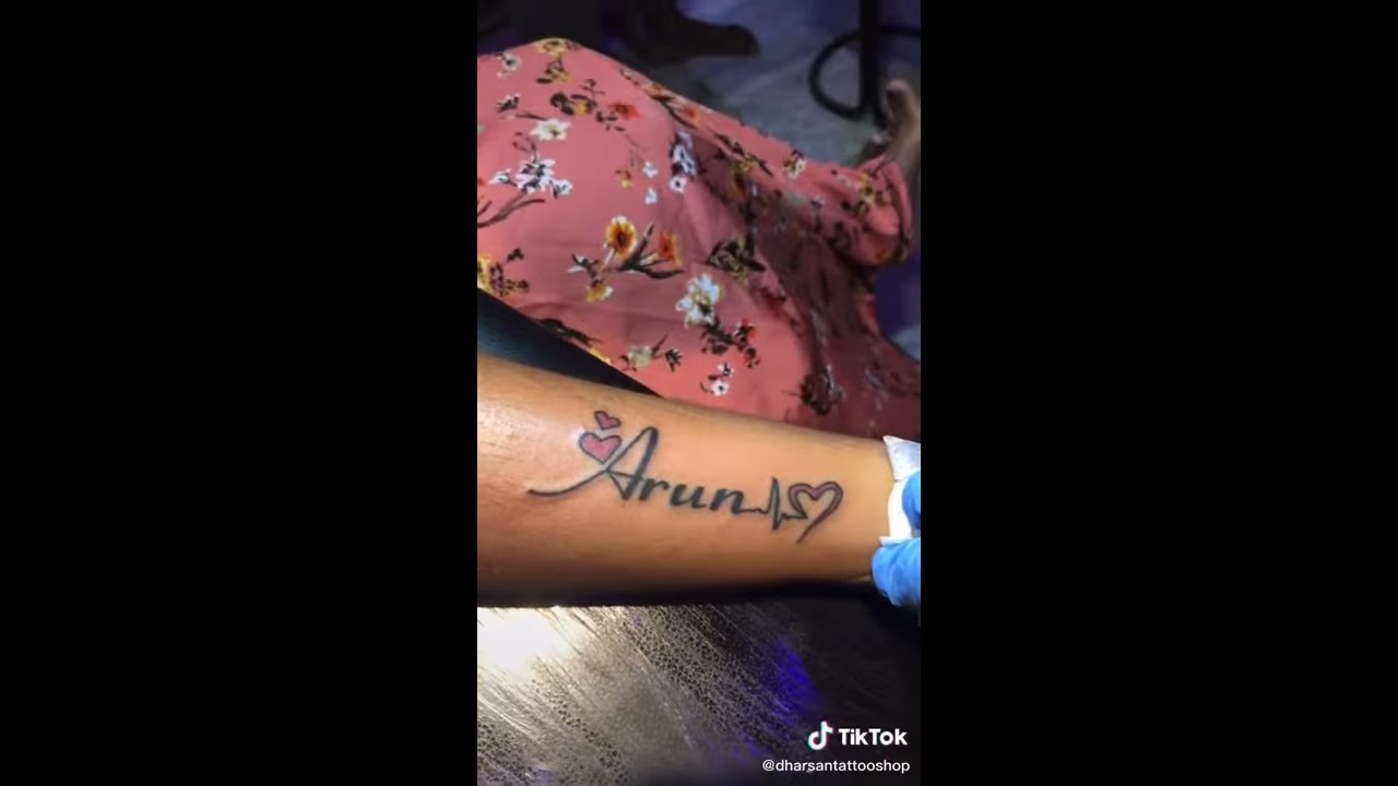 Fuji Tattoo Ink  Name tattoo Heart pulse Arun  Facebook